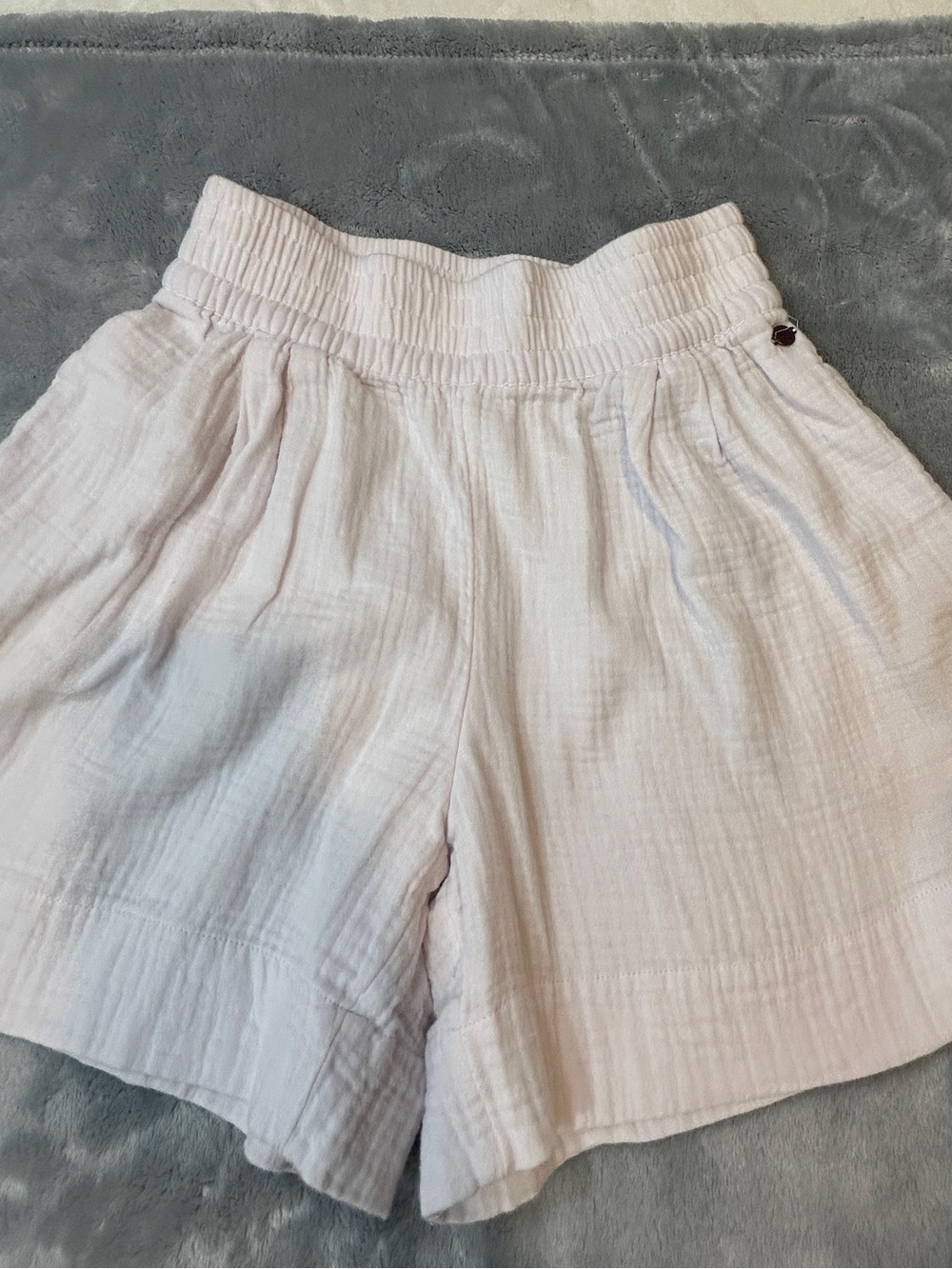 Women’s High-Waist Smocked Soft Pink Shorts